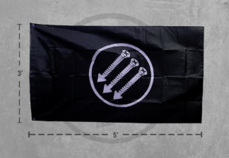 Large black flag with the SAFC logo